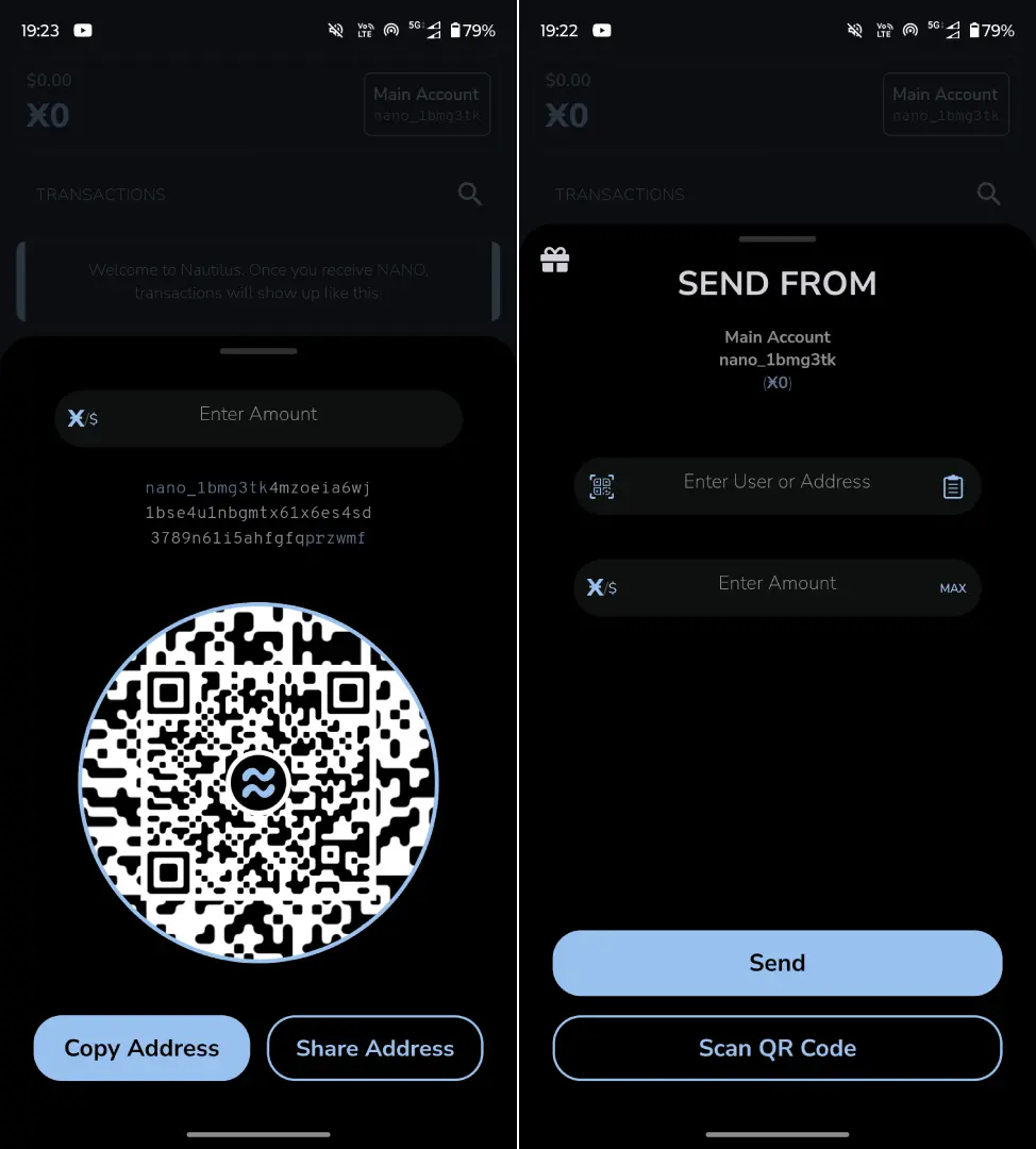 Nautilus wallet screenshot